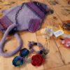 Fish-shaped bag, handmade soaps, and hair accessories from Field and Fabric